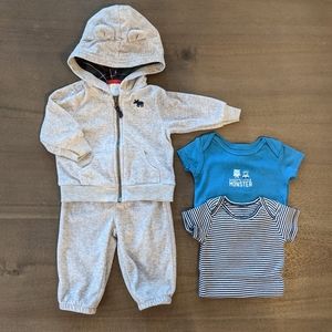 ⭐ Carter's Jacket and Pant Set With 2 Onsies